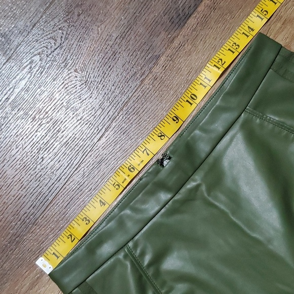Adidas x ivy park NWT vegan faux leather wild pine green midi skirt - Picture 10 of 16